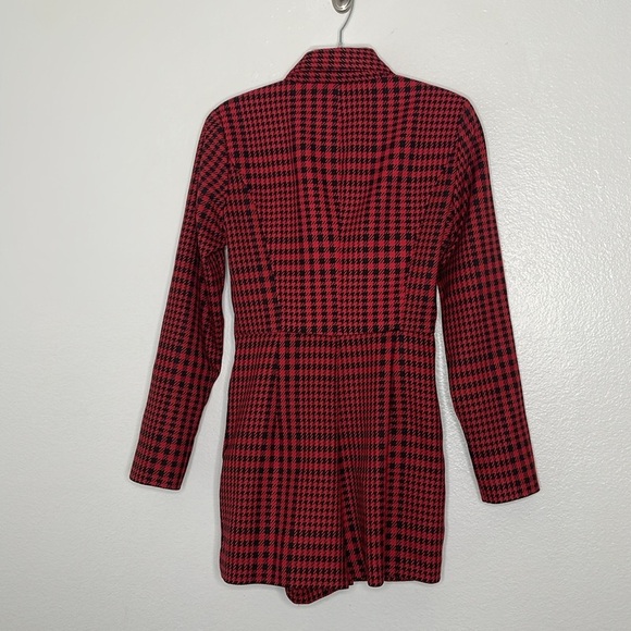 New Zara Red and Black Houndstooth Short, Suit Romper Size Small NWOT - Picture 5 of 7